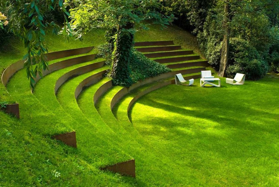 Геопластика Озеленение холмы