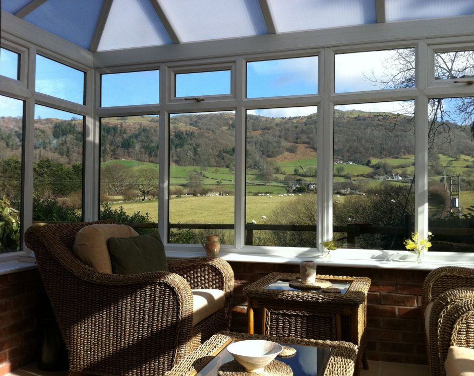 Панорамные окна на террасу в частном доме