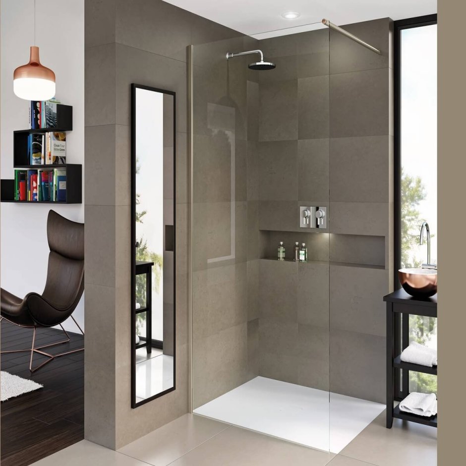 Стеклянная дверь в ванную