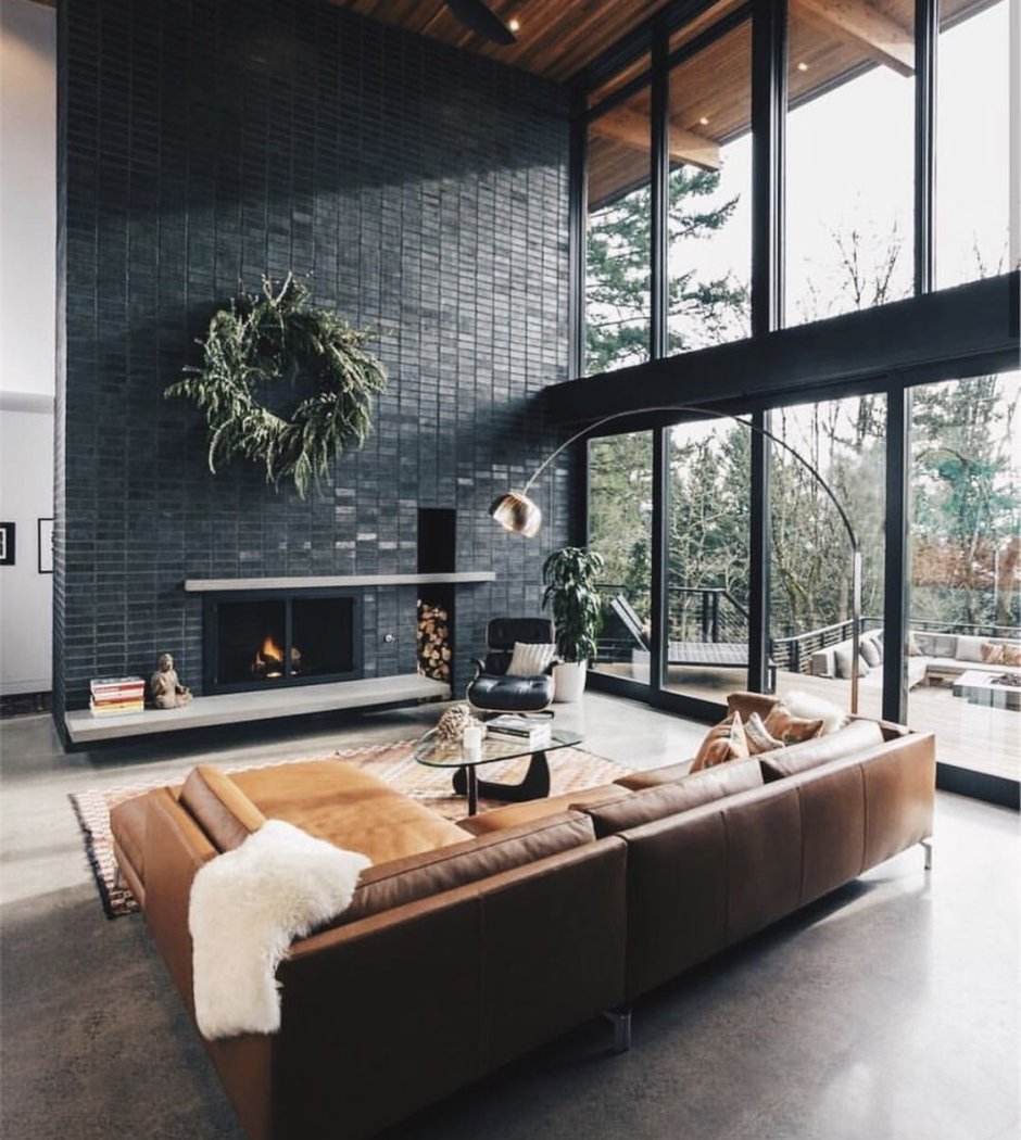 Гостиная с панорамными окнами