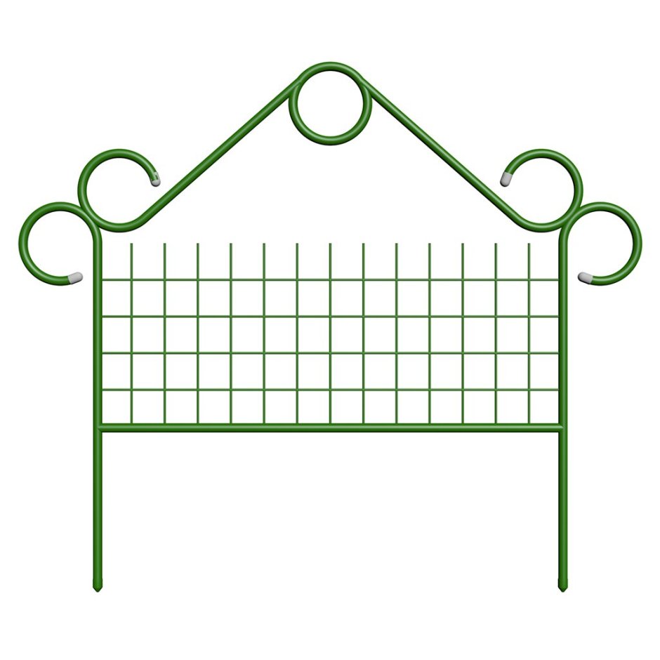Забор декоративный садово-парковый 4450 металлический, 77х445 см, 5 секций