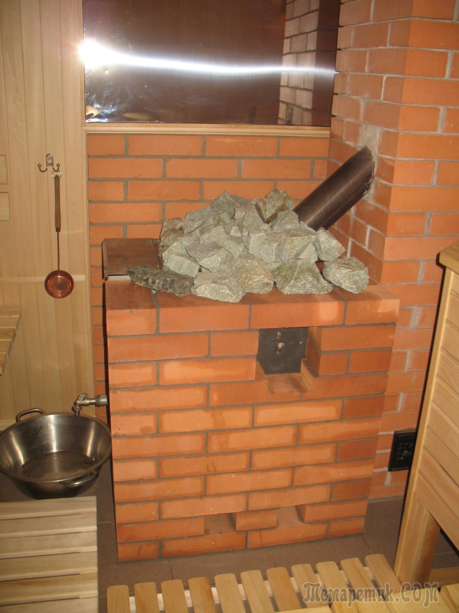 Кирпич вокруг печи в бане