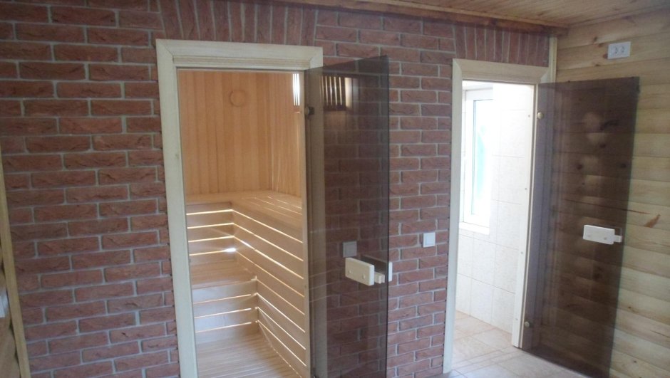 Перегородка в бане из кирпича