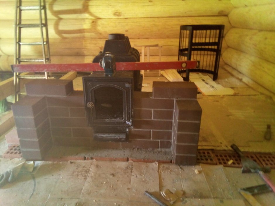 Подиум для банной печи из кирпича