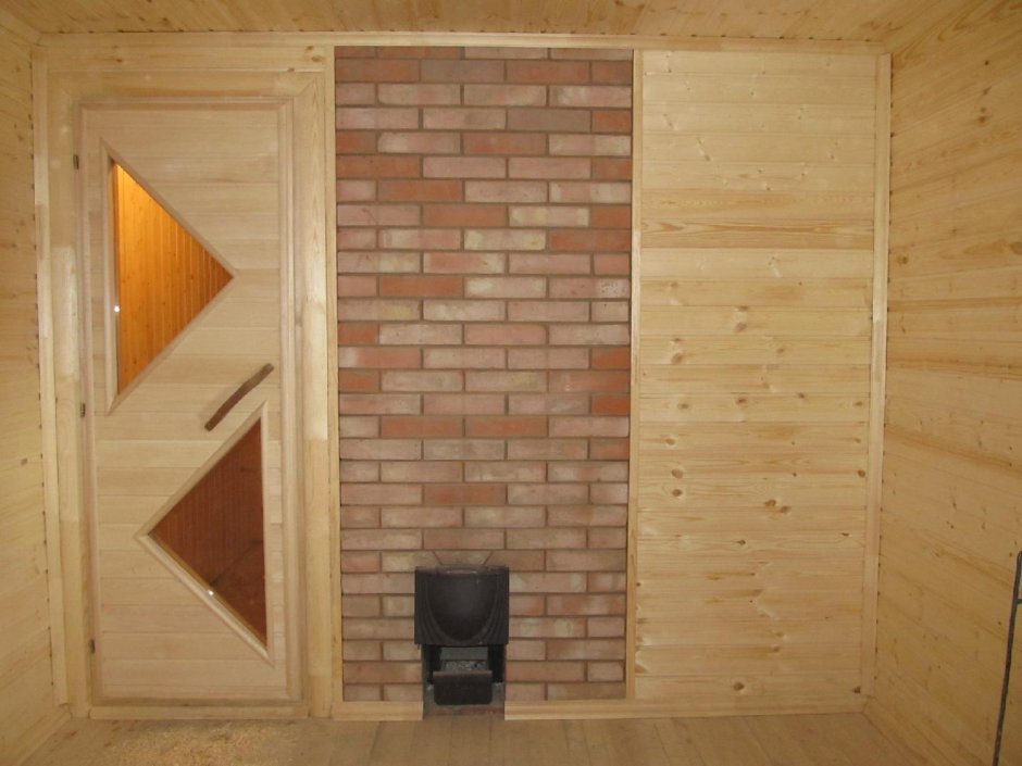 Перегородка в бане из кирпича