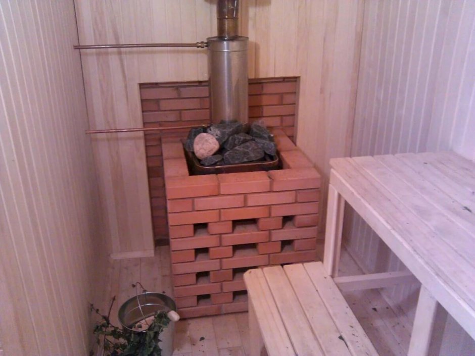 Кирпичная банная печь 1х1м