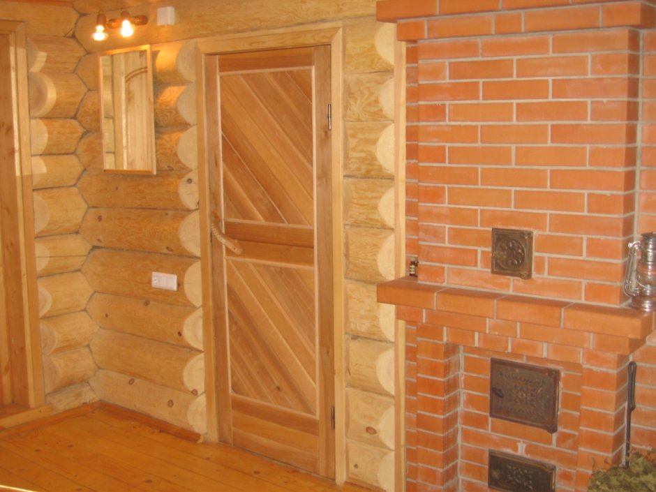 Кирпичная перегородка в бане