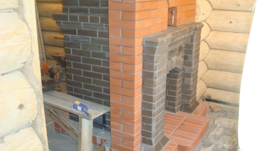 Перегородка из кирпича для банной печи