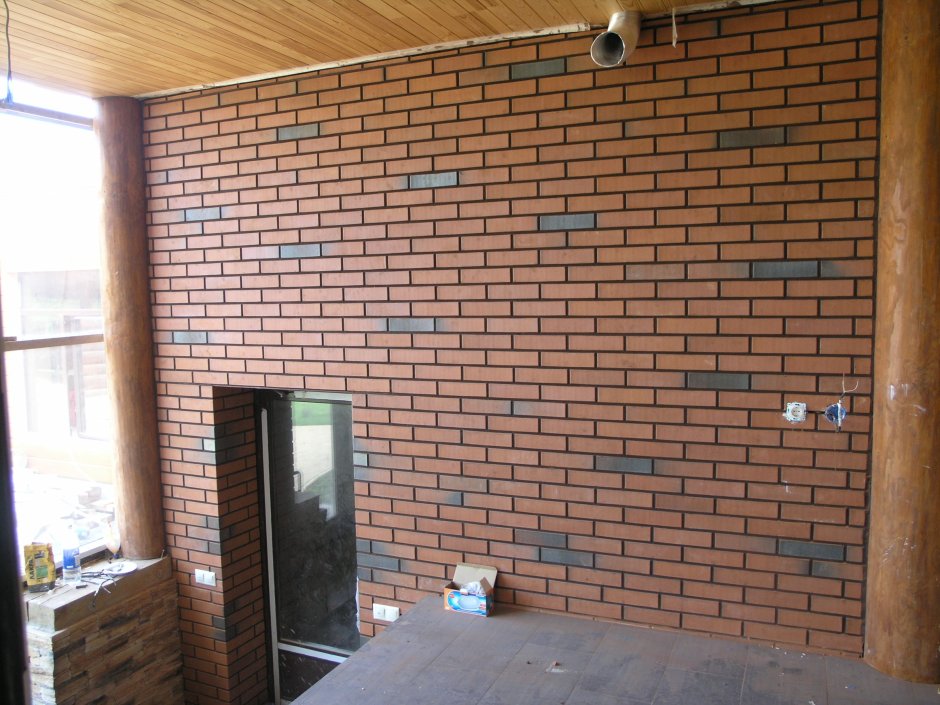 Перегородка в бане из кирпича