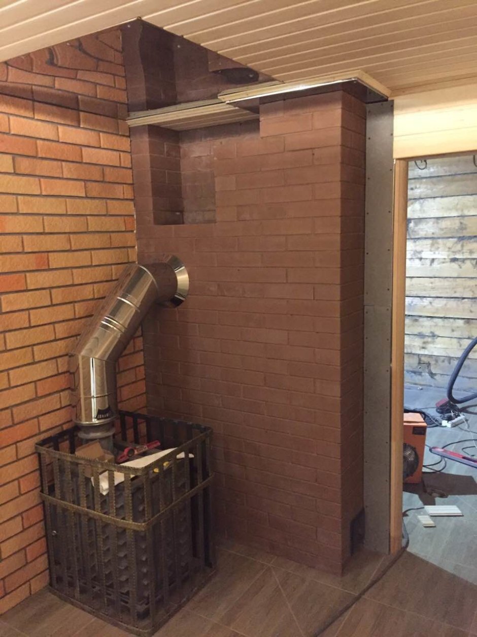 Кирпичный дымоход для банной печи
