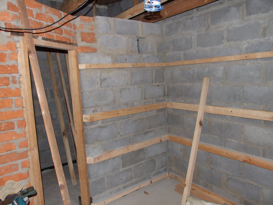 Внутренняя отделка бани из пеноблока