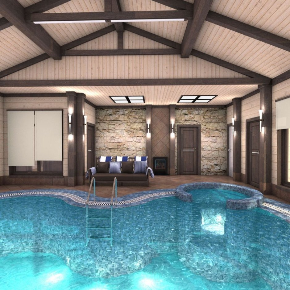 Баня с бассейном