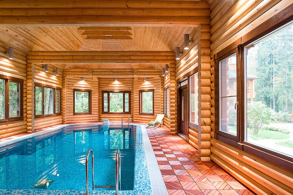 Бани из сруба с бассейном под ключ проекты