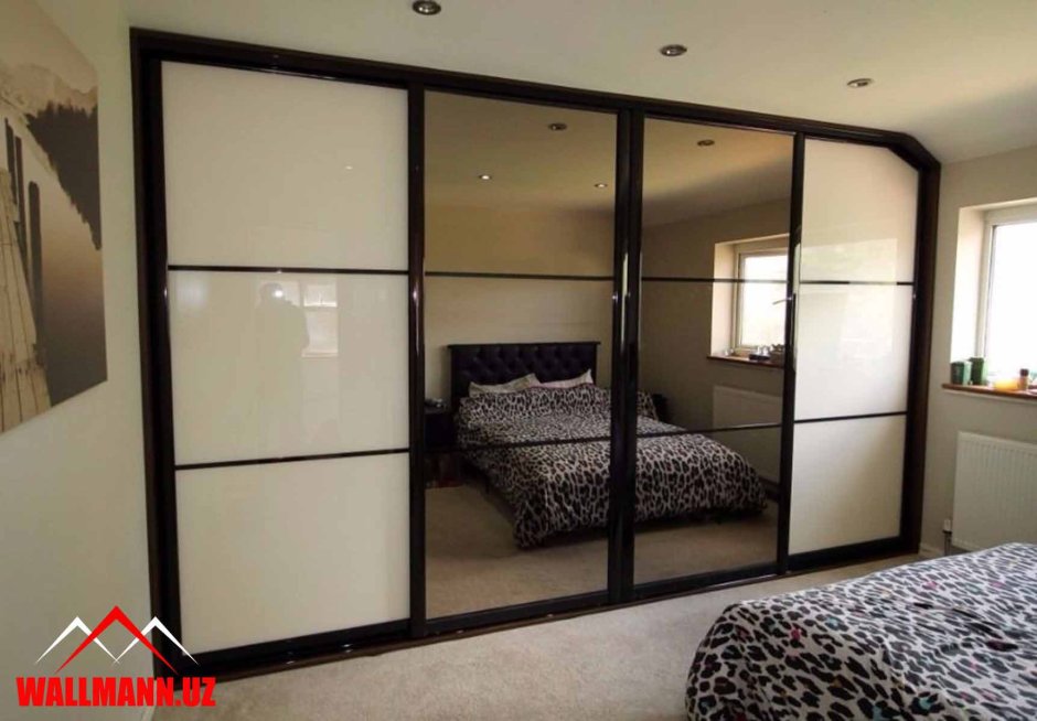 Шкаф купе лакобель и зеркало 2 двери