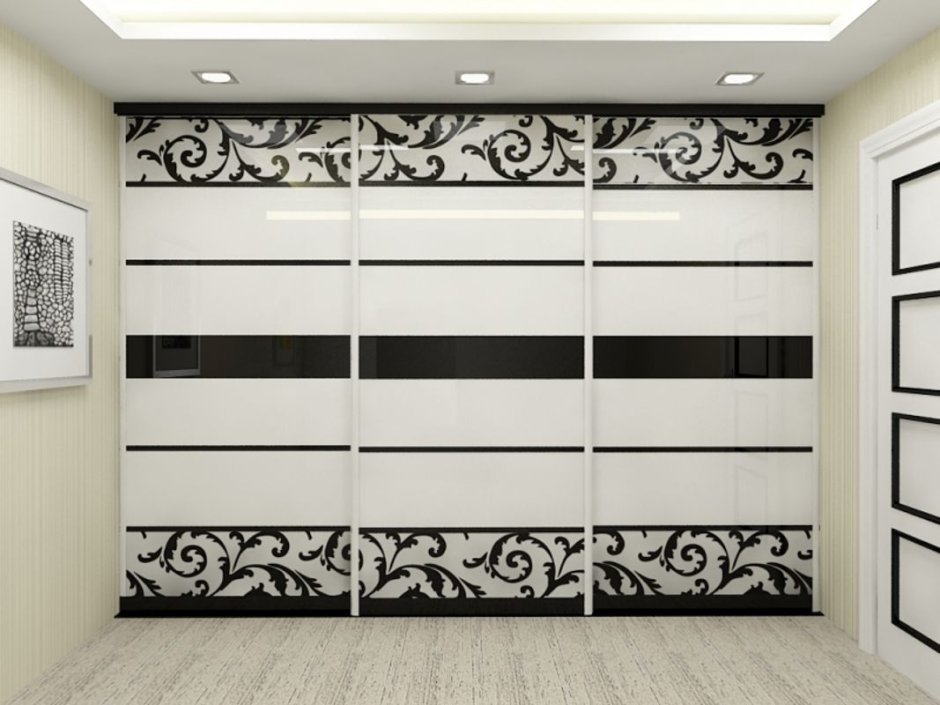 Шкаф купе бело черный