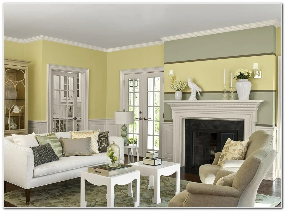 Гостиная в оливковом цвете