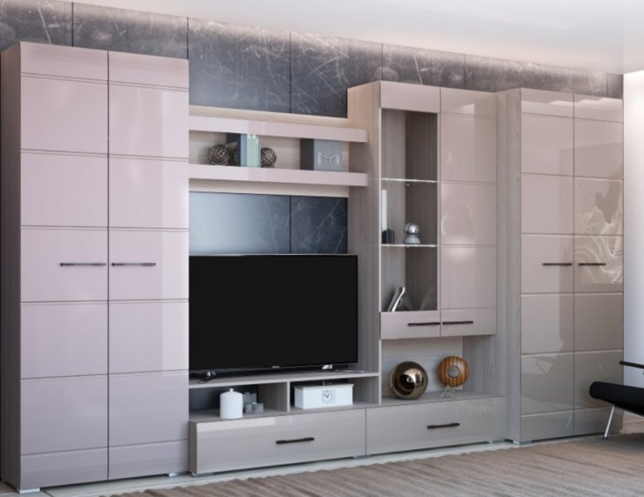 Стенка модульная Ненси 1 глянцевый МДФ