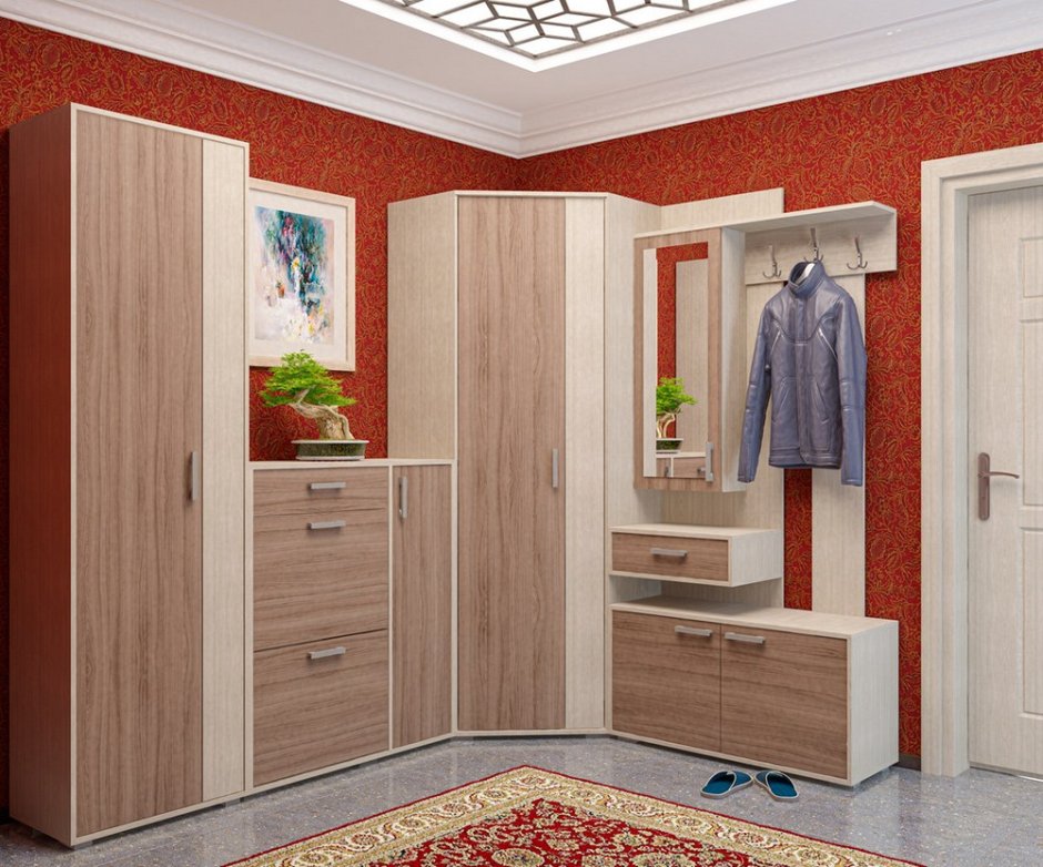 Модульная прихожая ясень шимо светлый