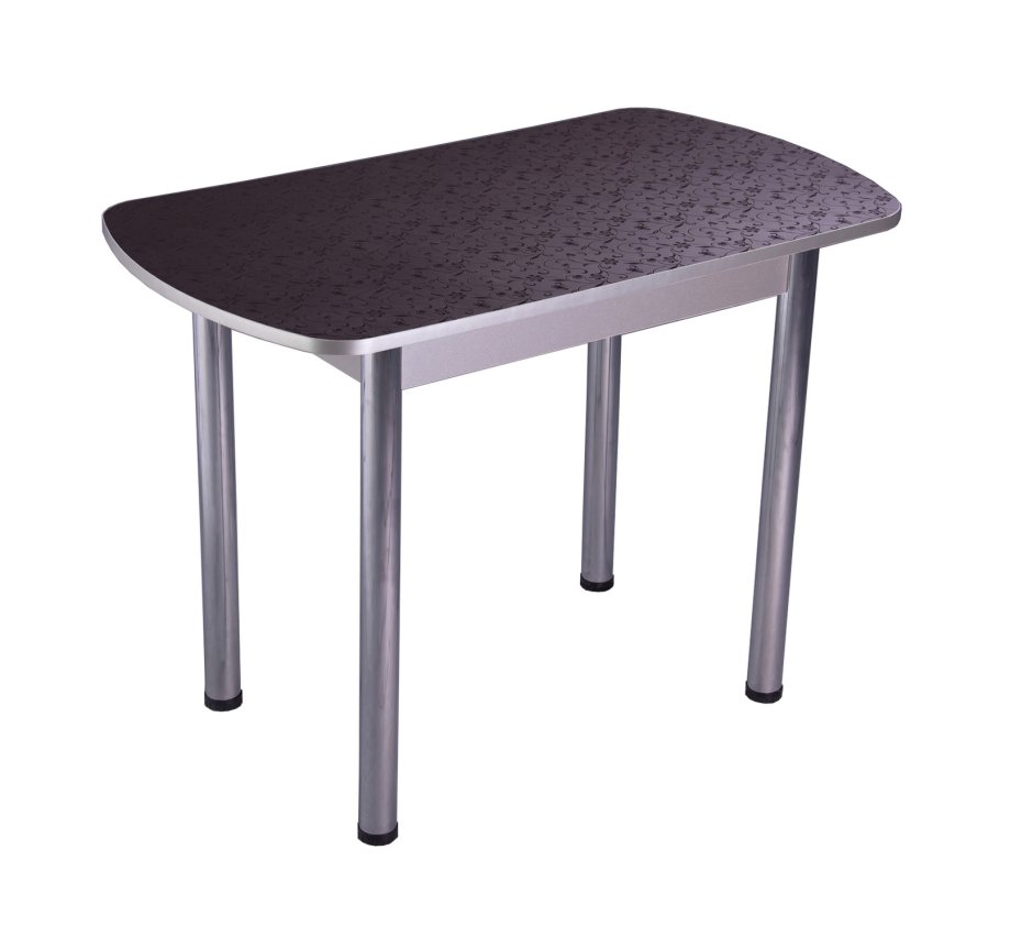 Стол обеденный Техно (КС-001/стекло) бело-черный/ноги хром