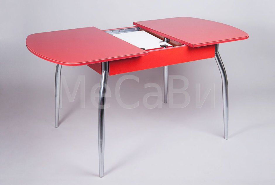 Стол обеденный c-101s раздвижной 110(140)х70 со стеклом красный