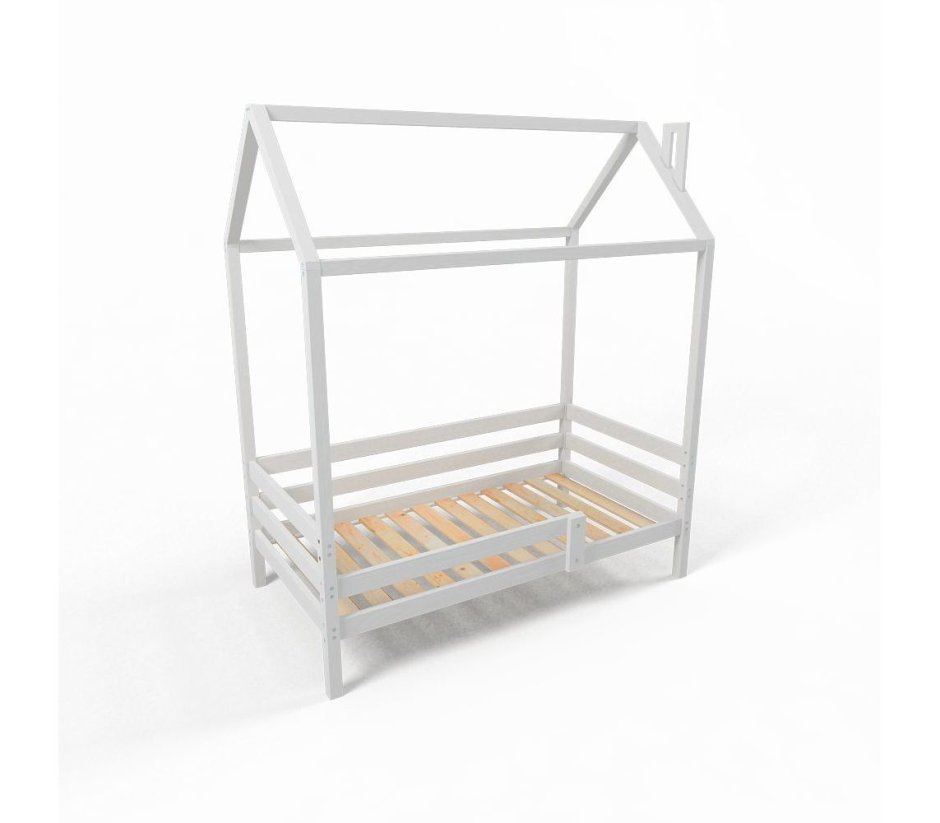 Одноярусная кровать-домик Classic в белом цвете 180х90