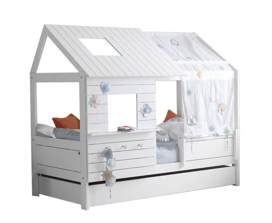 Детская кровать-домик с окошками