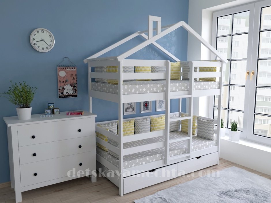 Двухъярусная кровать-домик Scandi Hut