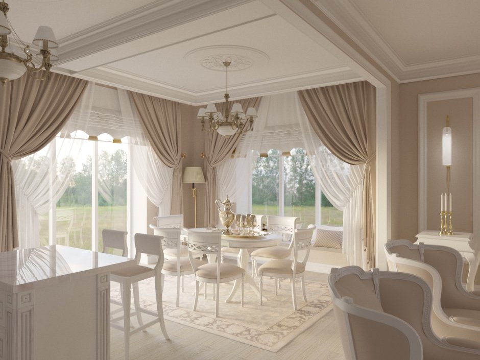 Красивые интерьеры домов в классическом стиле