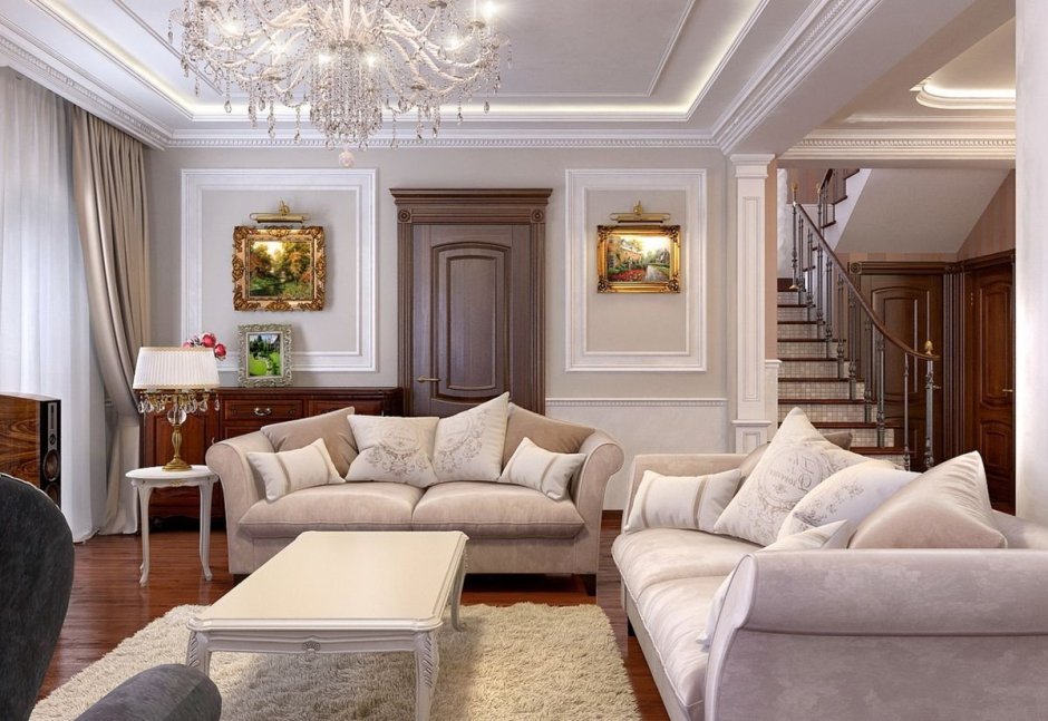 Интерьер коттеджа в классическом стиле