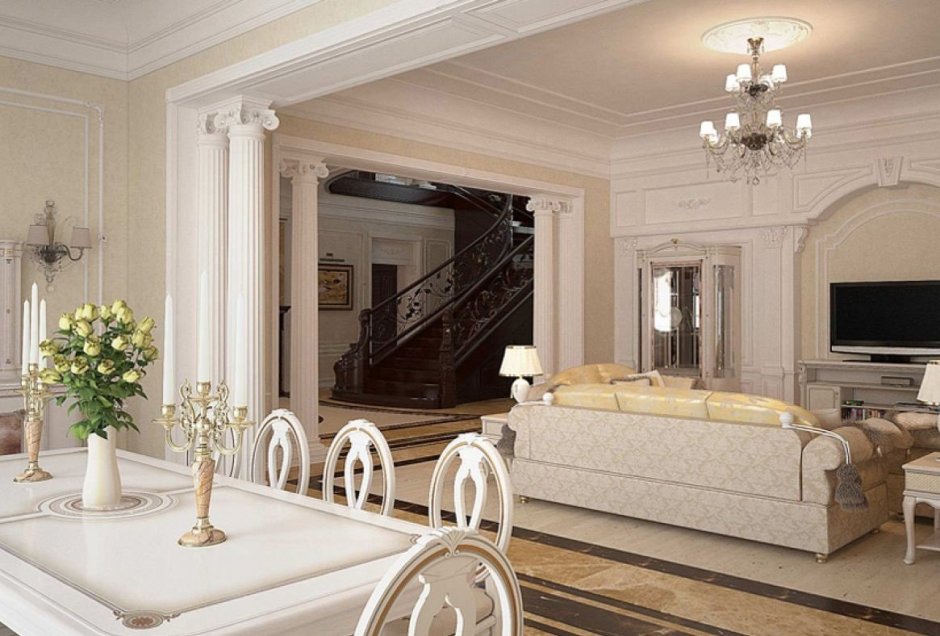 Интерьеры загородных домов в классическом стиле
