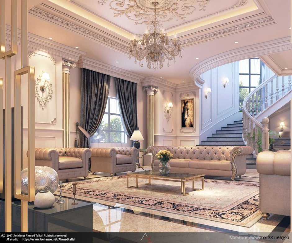 Шикарная гостиная в особняке