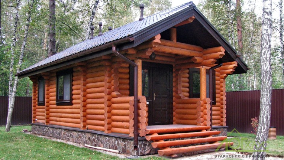 Дом из оцилиндрованного бревна 100м2