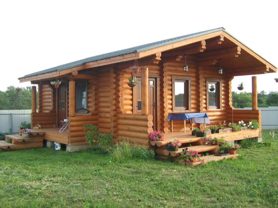 Сруб дом баня из оцилиндрованного бревна