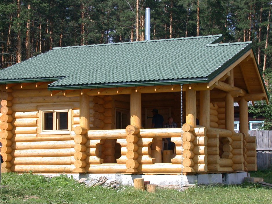 Баня оцилиндрованное бревно