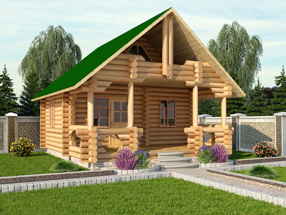 Баня из ОЦБ С мансардой