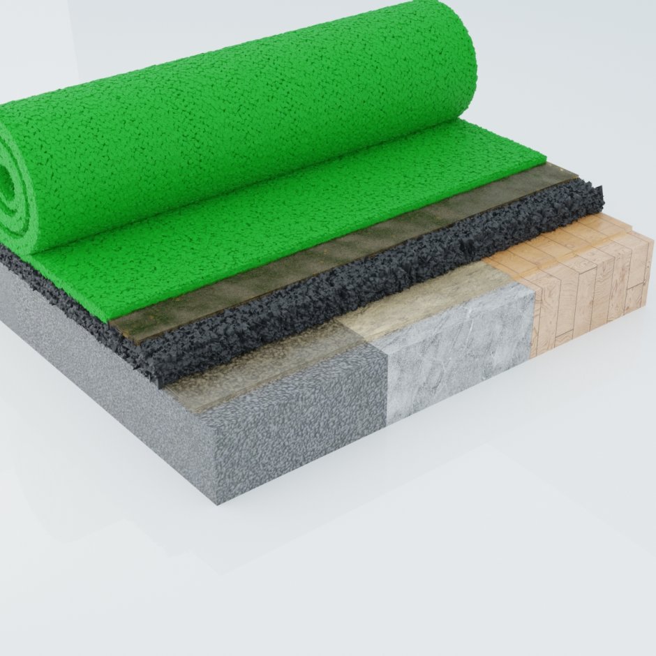 Рулонное покрытие из резиновой крошки