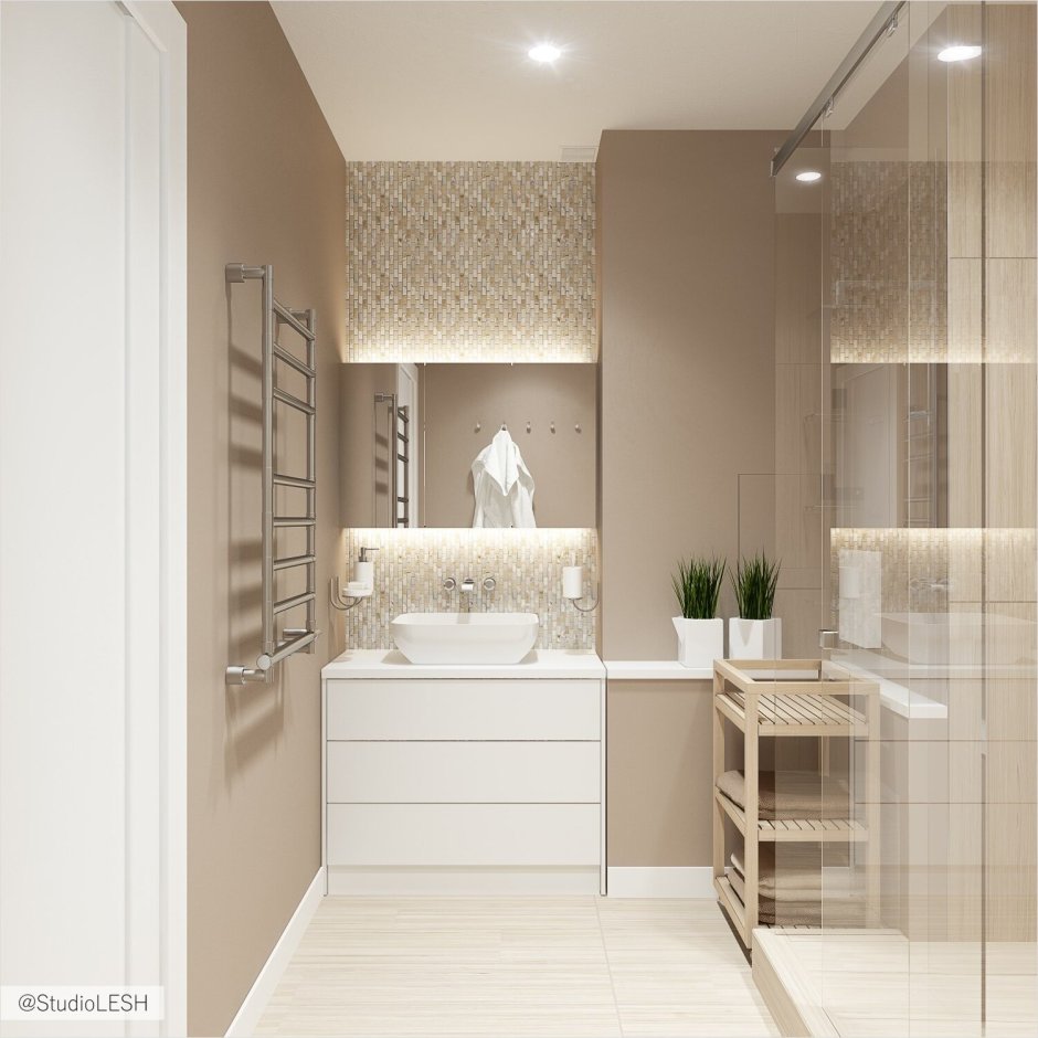 Ванные комнаты в светлых тонах
