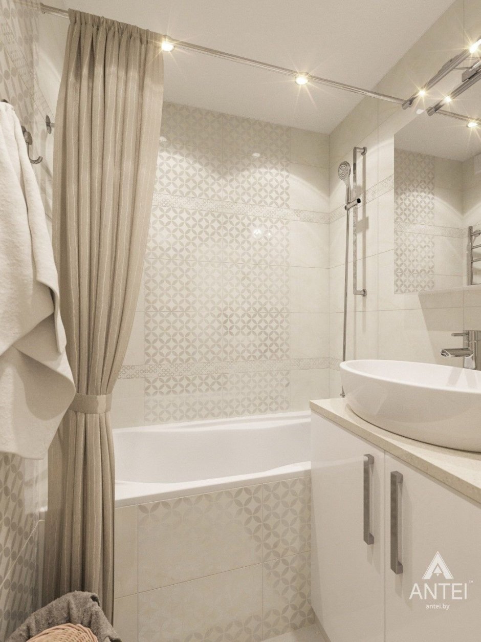 Ванная в светлых тонах