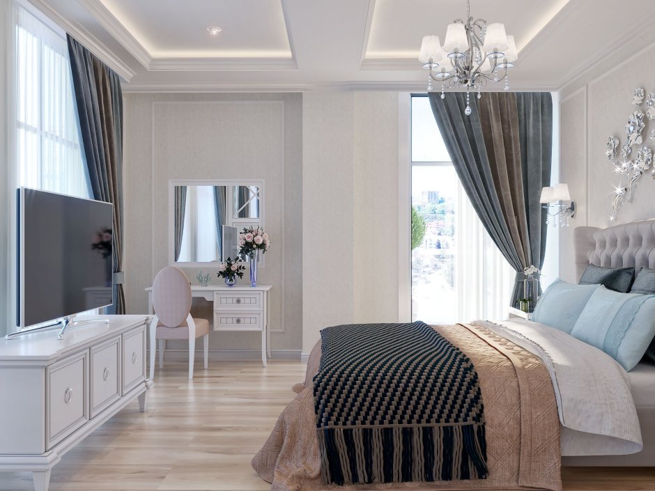Стильные спальни в неоклассике