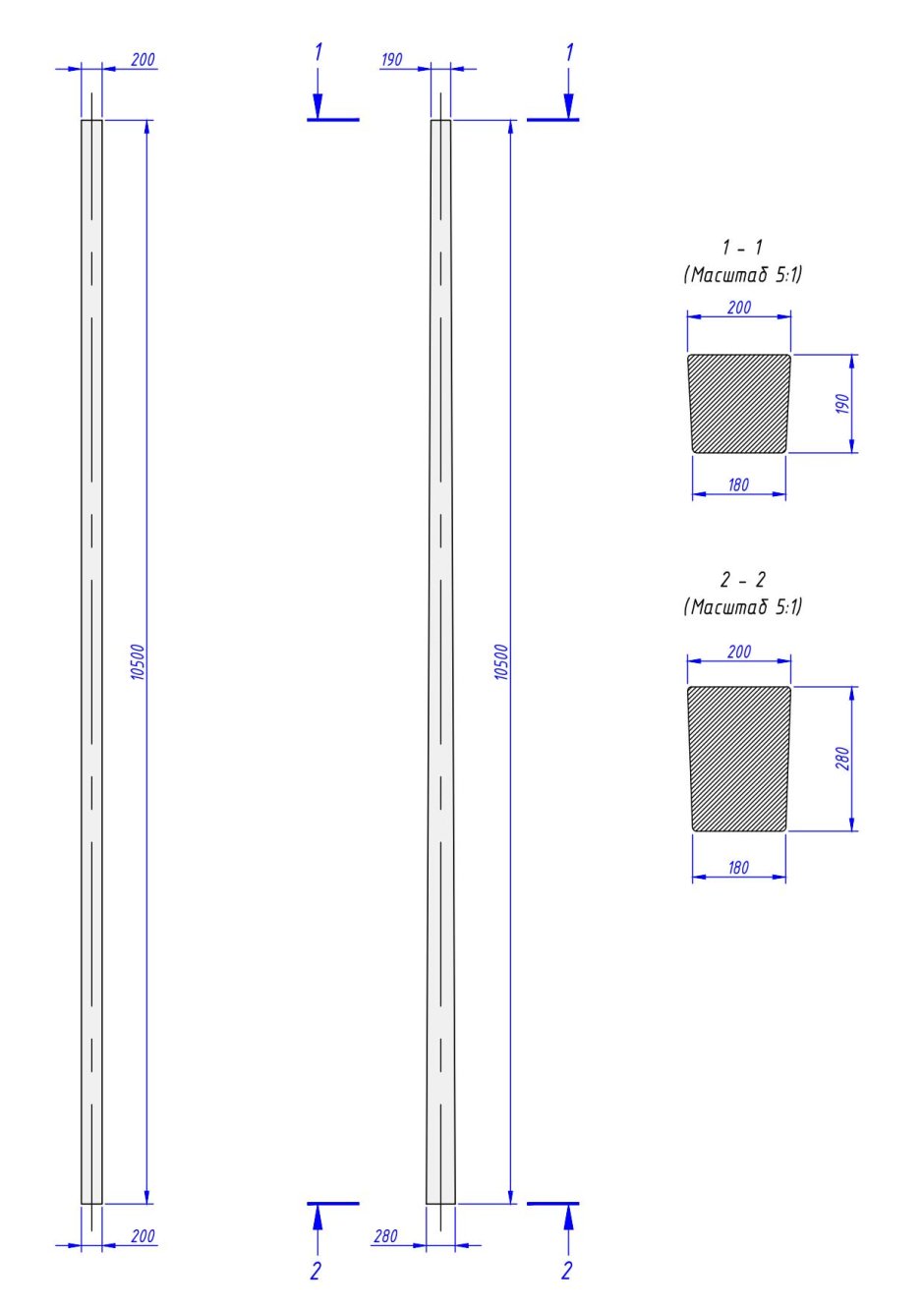 Стойки железобетонные св 105