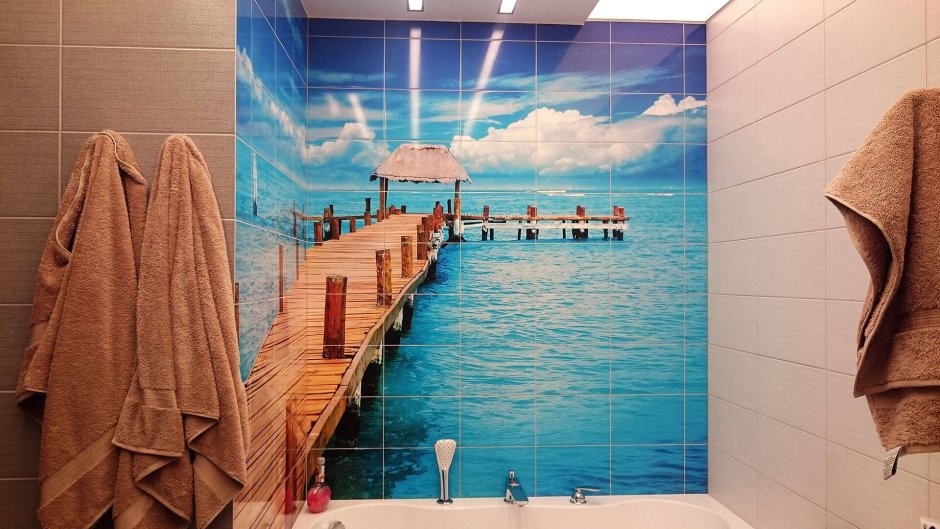 Ванная комната с фотопечатью