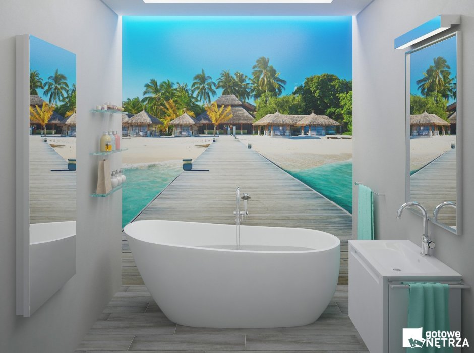 Ванна в стиле пляж