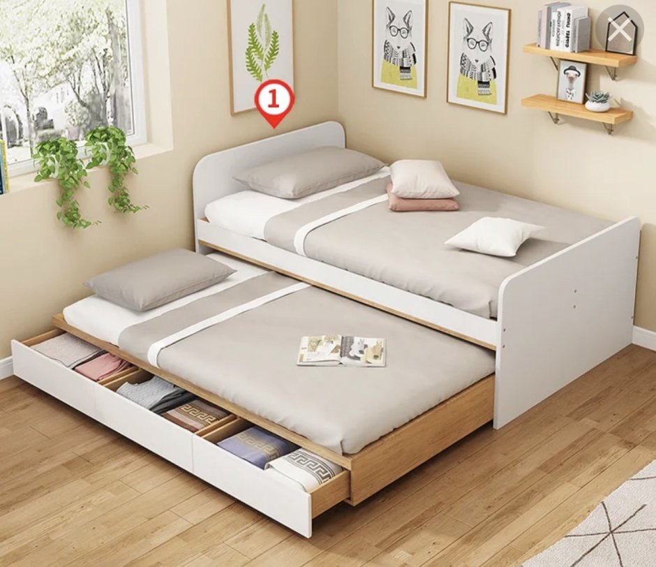 Выдвижная кровать для двоих детей