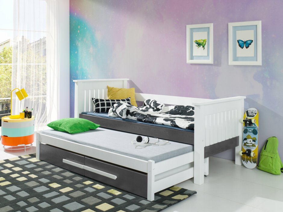 Выкатная кровать для двоих детей икеа