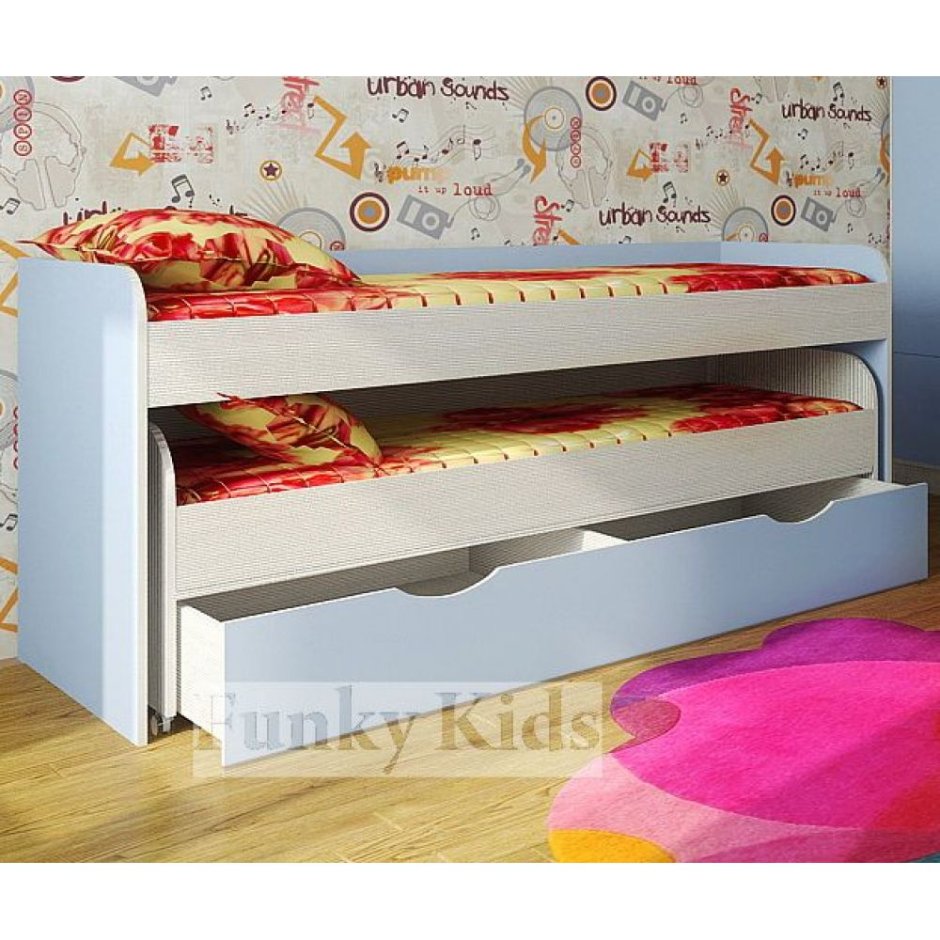 Кровать двухъярусная низкая Фанки Кидз 8