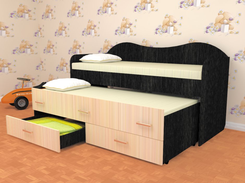 Детская двухместная кровать Лесики