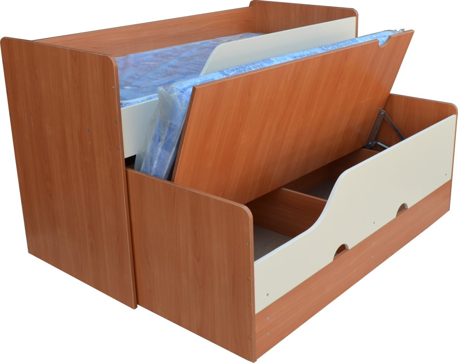 Двухъярусная выдвижная кровать Фунтик-3 в/б (70х160см) с матрасами.