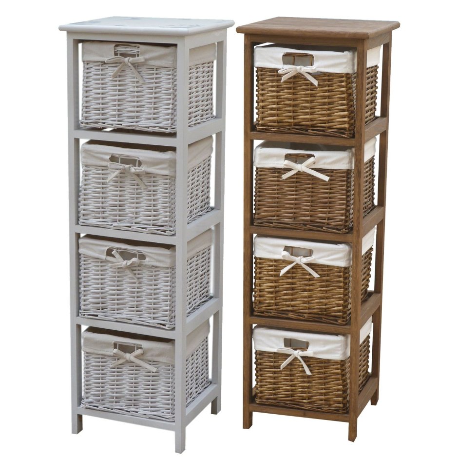 Aiko Этажерка intero3 с тремя плетеными корзинами