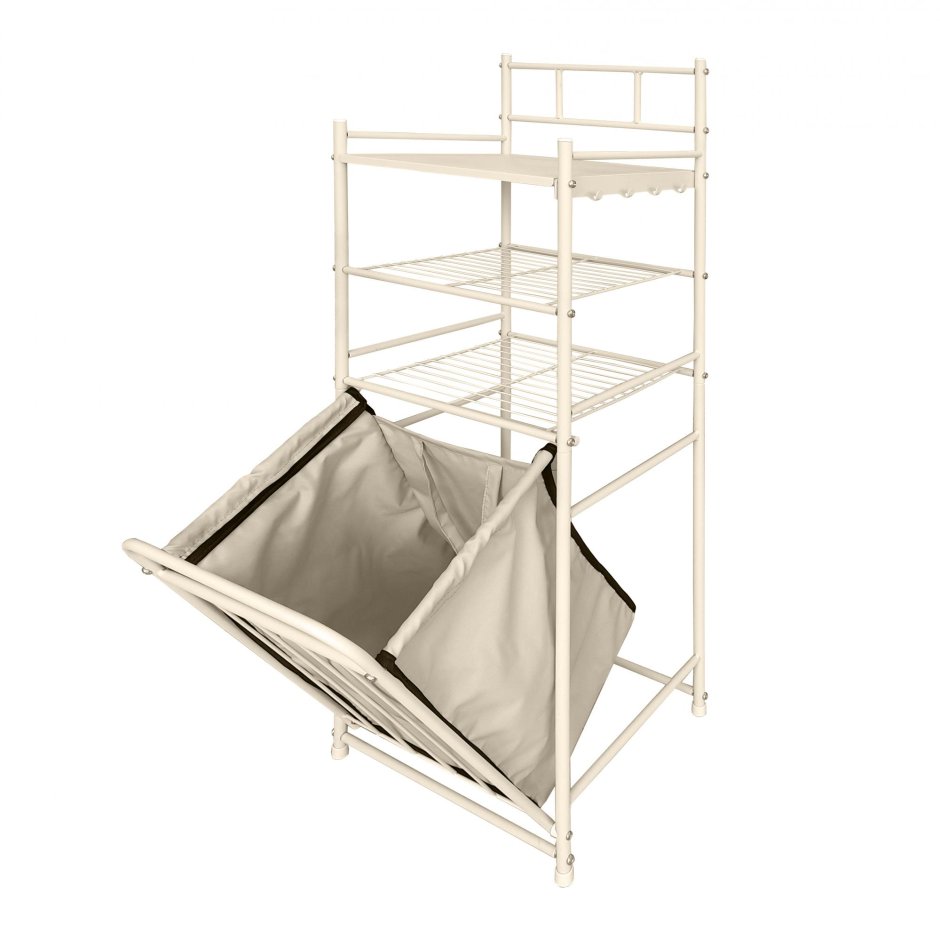 Этажерка для ванной с корзиной для белья на валберис