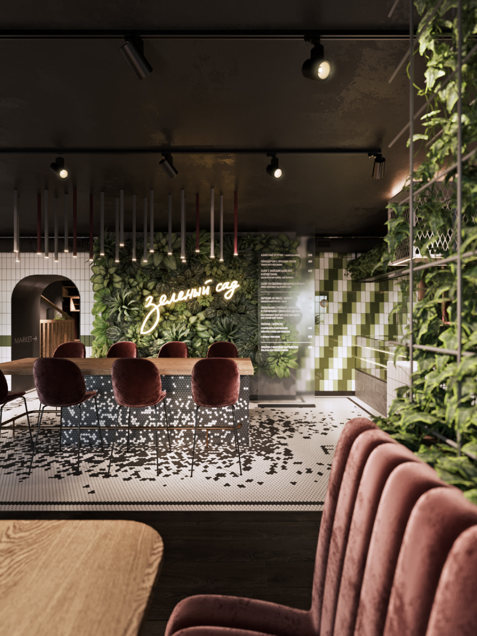 Дизайнерский интерьер кофейни